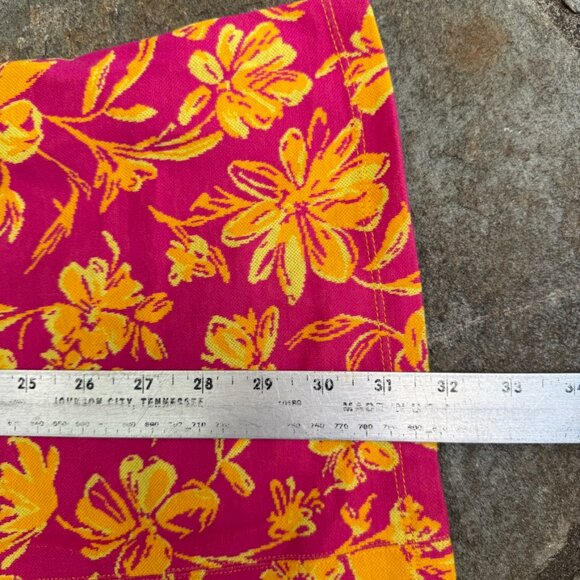 ZARA Floral Mini Dress M Pink Yellow Square Neck Embellished Straps - Picture 11 of 12